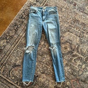 Mother High Waisted Looker Ankle Fray